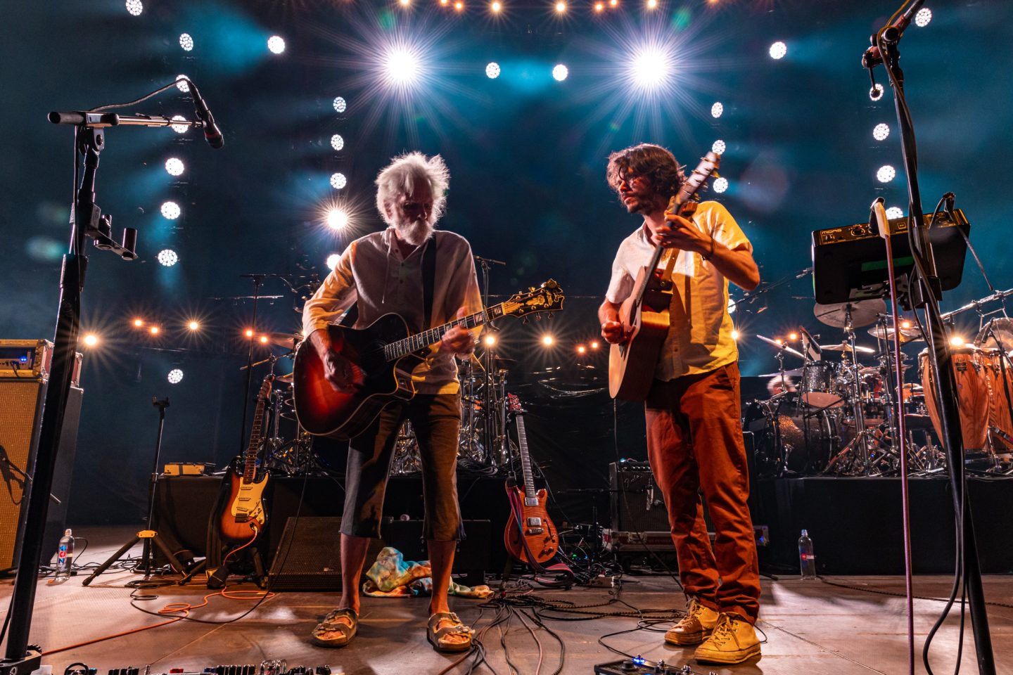 Bob Weir and Rick from Goose at playing in the sand.