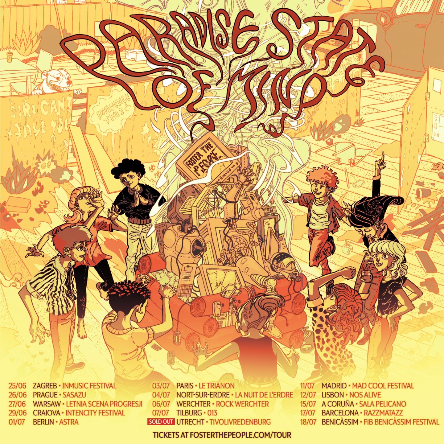 Foster the People Paradise State of Mind tour poster