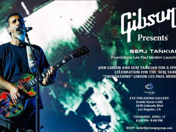 Serj Tankian Gibson Foundations Les Paul electric guitar event